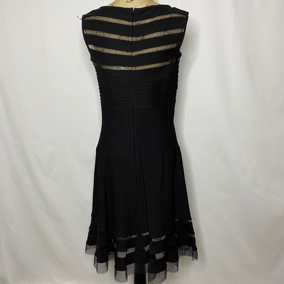 Tadashi Shoji Black A Line Textured Ruffle Dress - Picture 7 of 10
